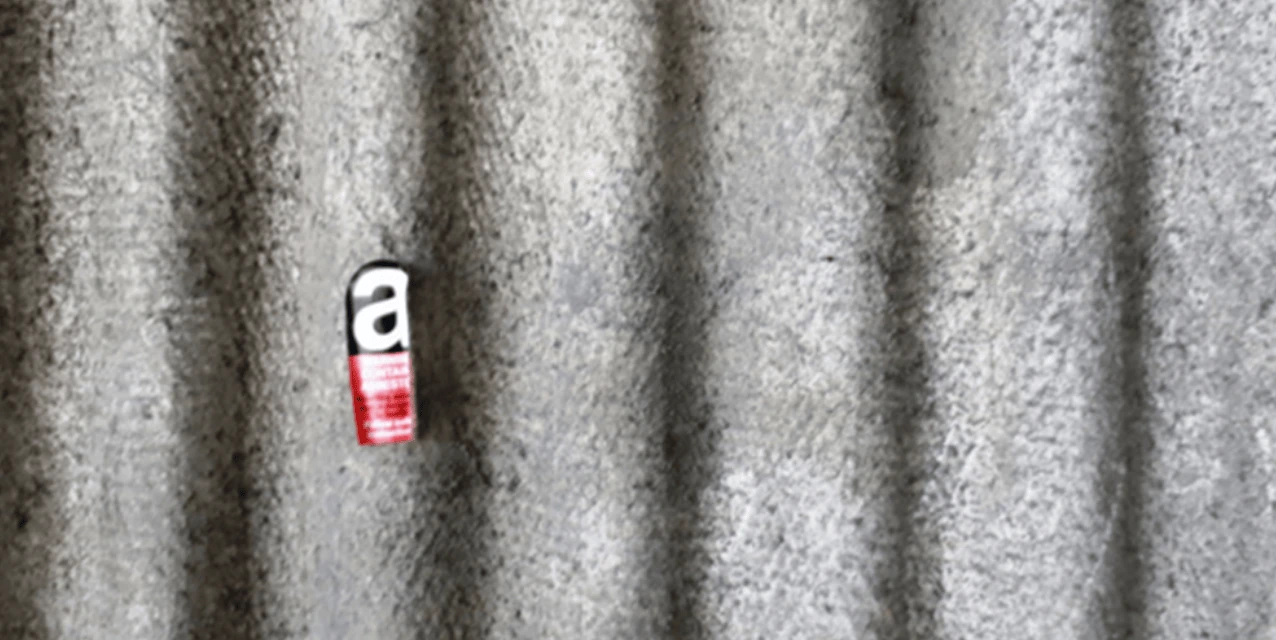 Internal view of corrugated asbestos cement roof