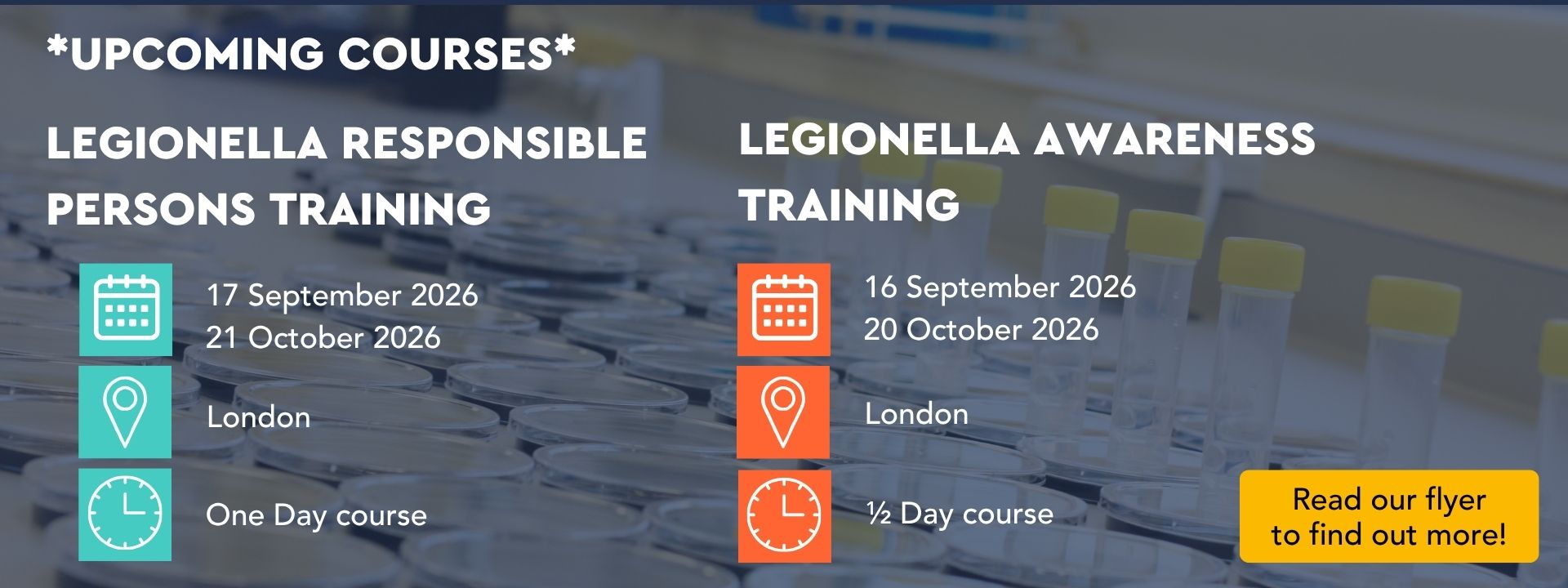 Legionella Training course banner